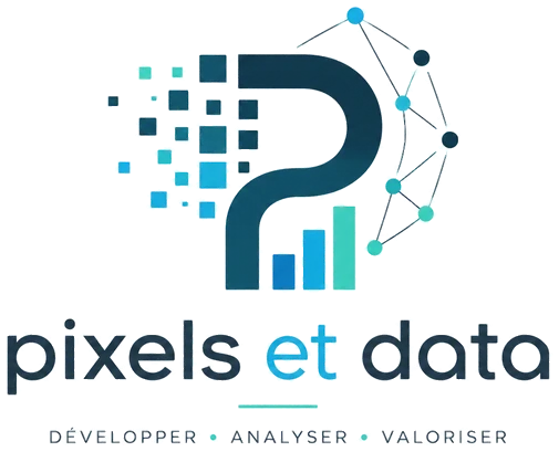 Logo Pixels et Data : développer, analyser, valoriser